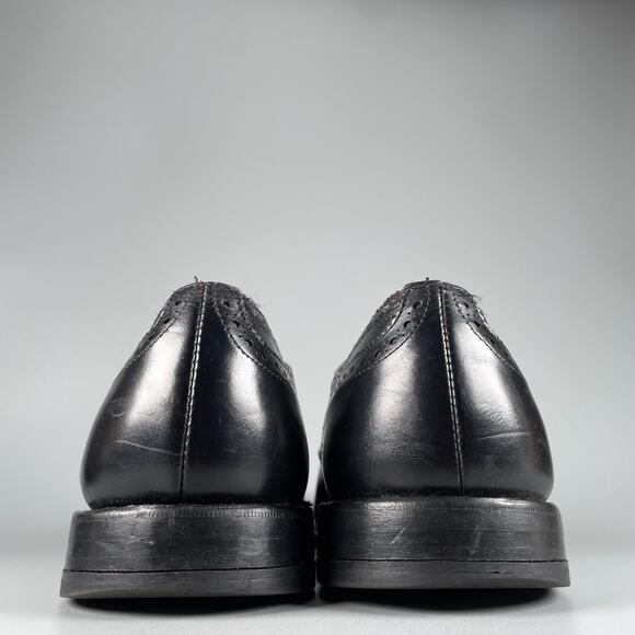 Allen Edmonds Sanford Men\'s 11 D Black Leather Semi Brogue Cap Toe Dress Shoes main image 6